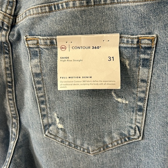 AG Adriano Goldschmied Saige High Rise Straight Leg Jean Medium Wash Sz 31 NEW - Picture 7 of 15